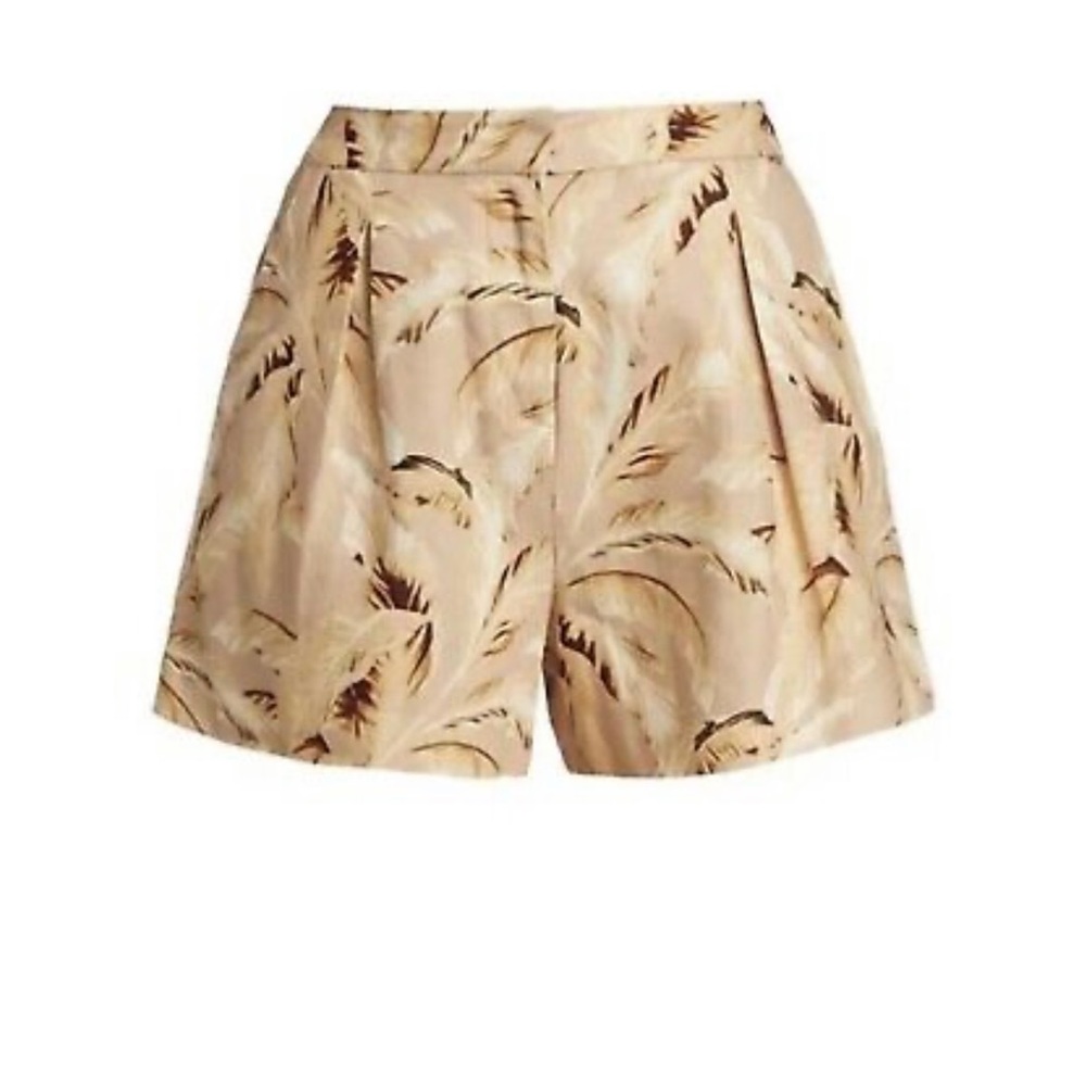 BRAND NEW - L'AGENCE—-Vittoria Leaf-Print High-Waisted Shorts
